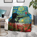 Personalised Parramatta Eels Rugby ANZAC Day Blanket Last Post Poppy We Will Remember Them