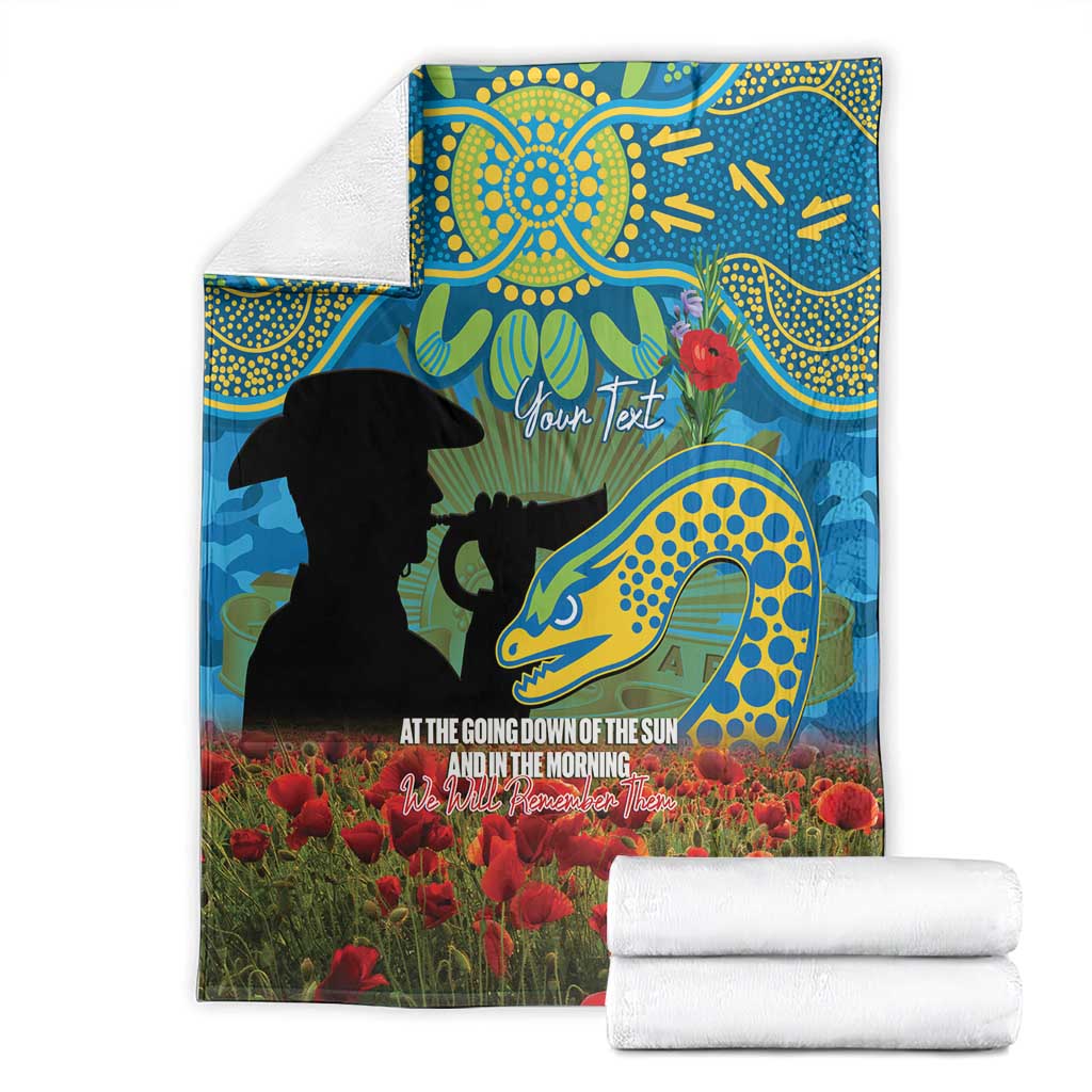Personalised Parramatta Eels Rugby ANZAC Day Blanket Last Post Poppy We Will Remember Them