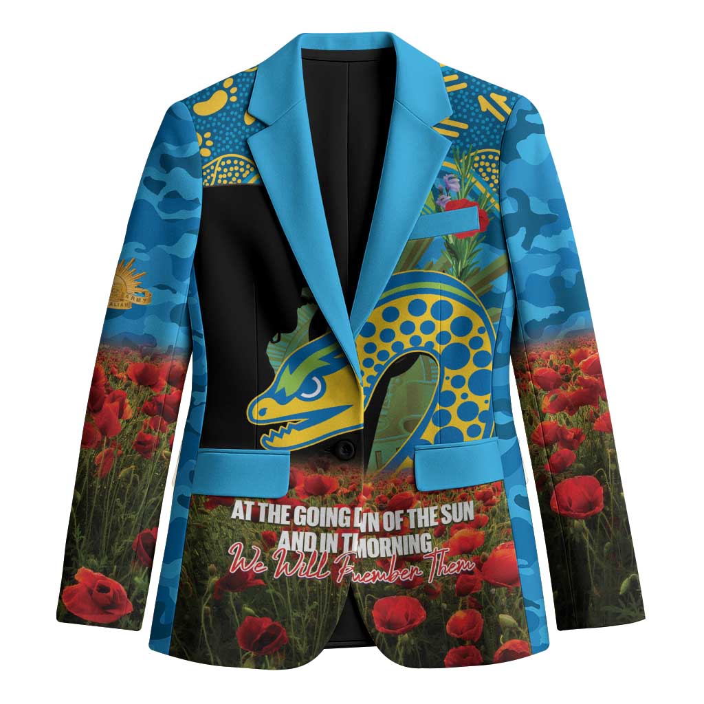 Personalised Parramatta Eels Rugby ANZAC Day Blazer Last Post Poppy We Will Remember Them