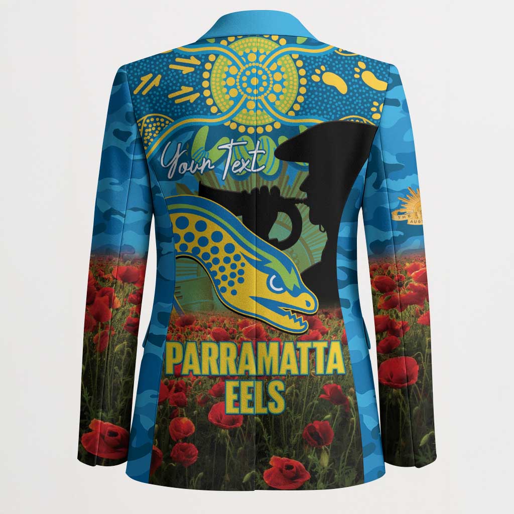 Personalised Parramatta Eels Rugby ANZAC Day Blazer Last Post Poppy We Will Remember Them