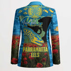 Personalised Parramatta Eels Rugby ANZAC Day Blazer Last Post Poppy We Will Remember Them