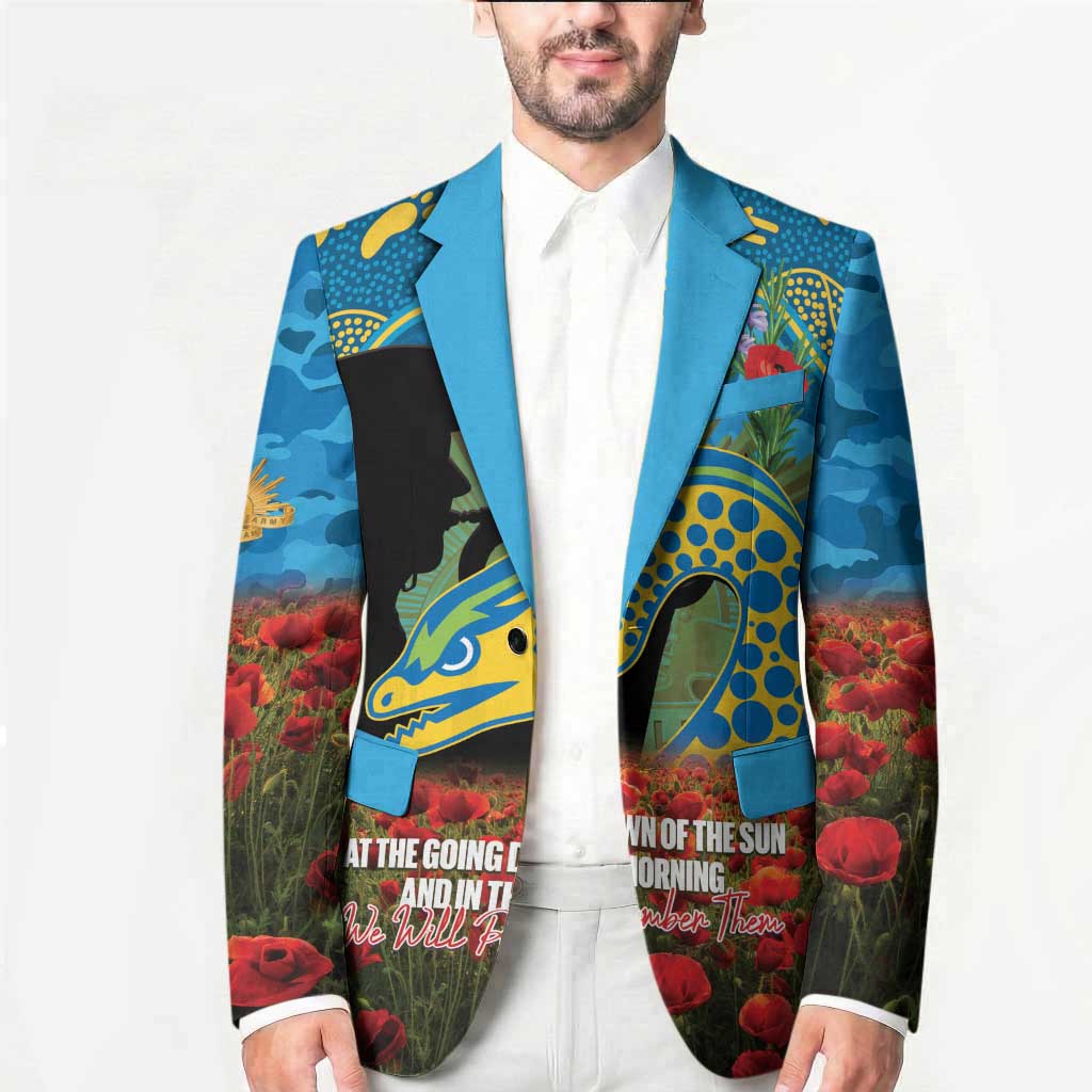 Personalised Parramatta Eels Rugby ANZAC Day Blazer Last Post Poppy We Will Remember Them