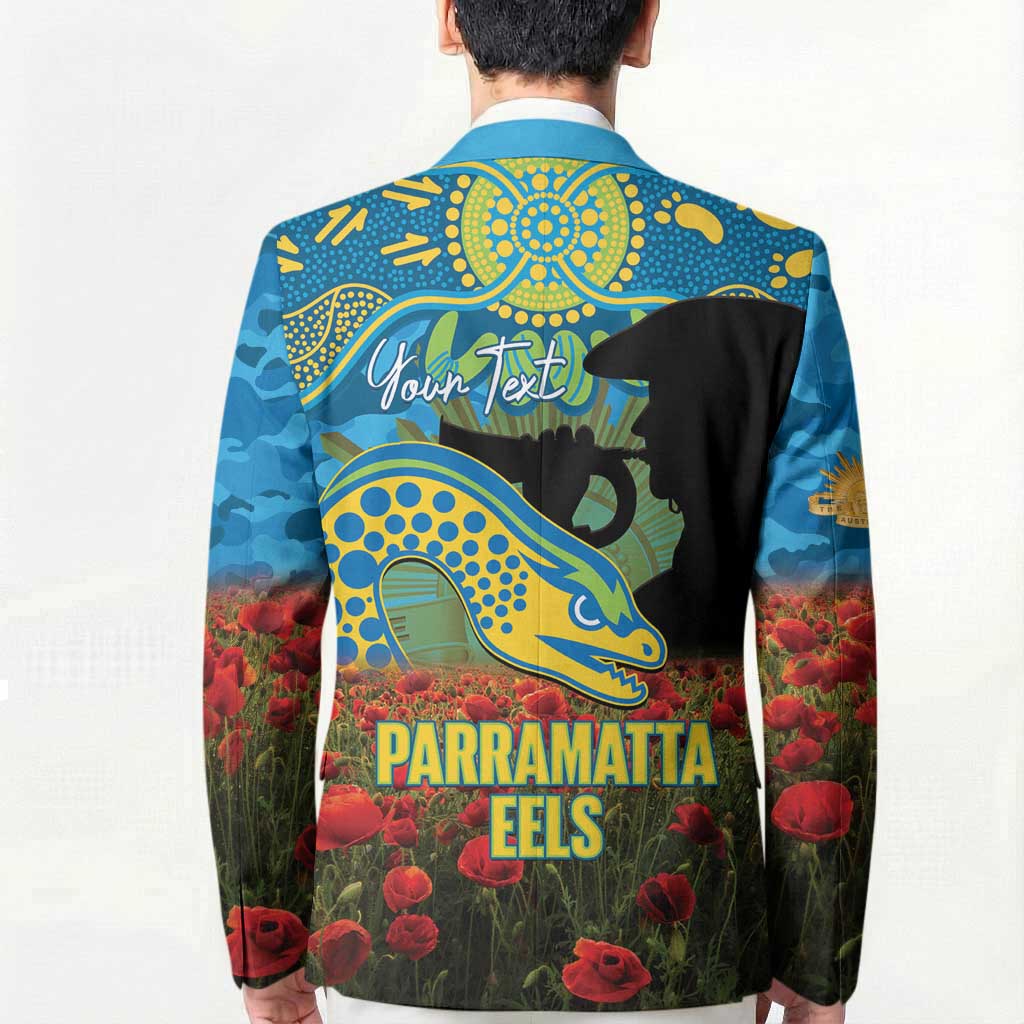 Personalised Parramatta Eels Rugby ANZAC Day Blazer Last Post Poppy We Will Remember Them