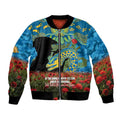Personalised Parramatta Eels Rugby ANZAC Day Bomber Jacket Last Post Poppy We Will Remember Them