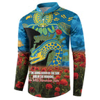 Personalised Parramatta Eels Rugby ANZAC Day Button Sweatshirt Last Post Poppy We Will Remember Them