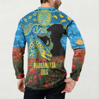 Personalised Parramatta Eels Rugby ANZAC Day Button Sweatshirt Last Post Poppy We Will Remember Them