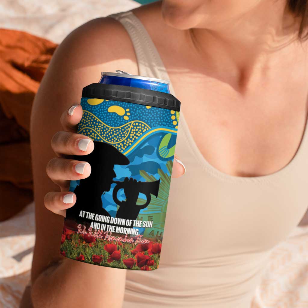 Personalised Parramatta Eels Rugby ANZAC Day 4 in 1 Can Cooler Tumbler Last Post Poppy We Will Remember Them