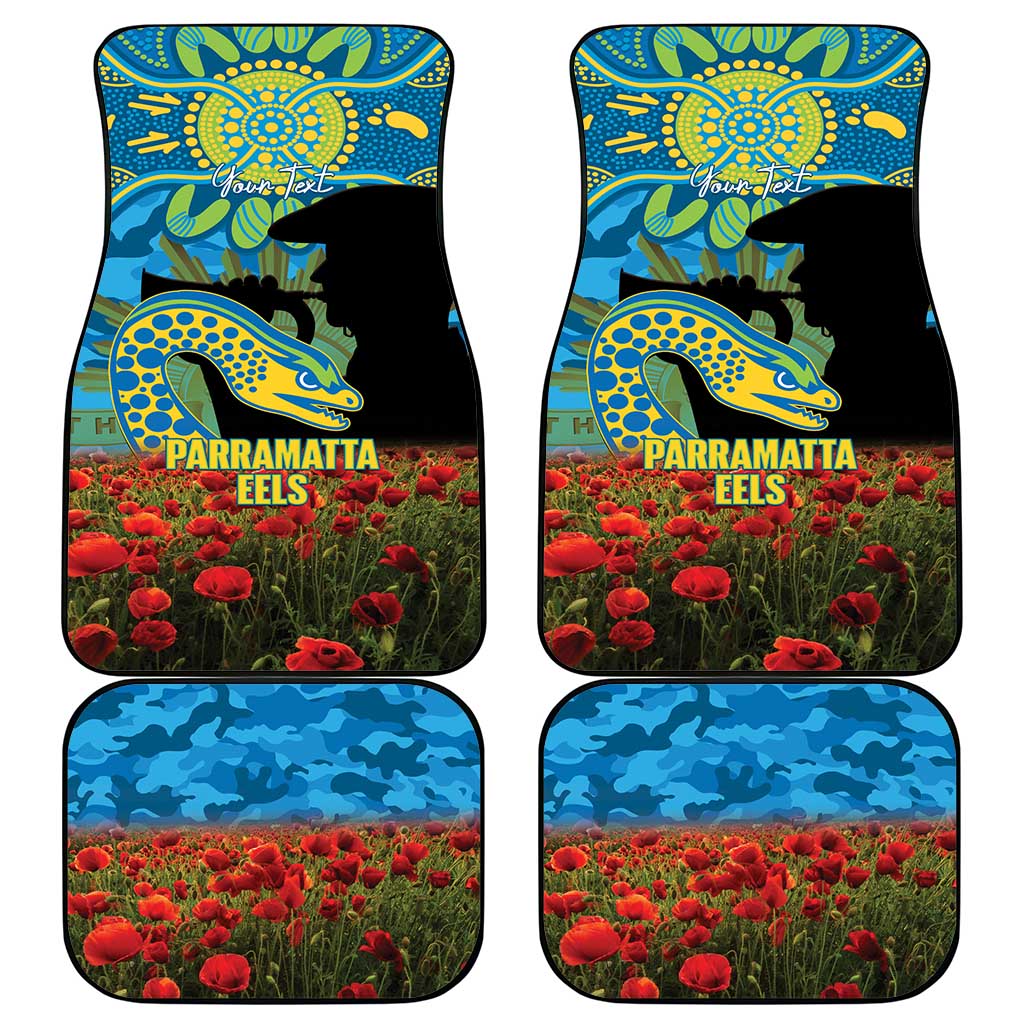 Personalised Parramatta Eels Rugby ANZAC Day Car Mats Last Post Poppy We Will Remember Them