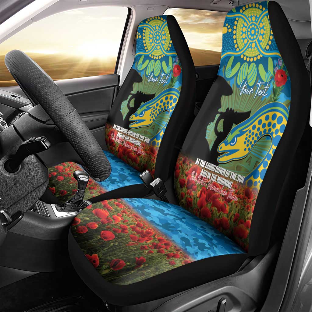 Personalised Parramatta Eels Rugby ANZAC Day Car Seat Cover Last Post Poppy We Will Remember Them