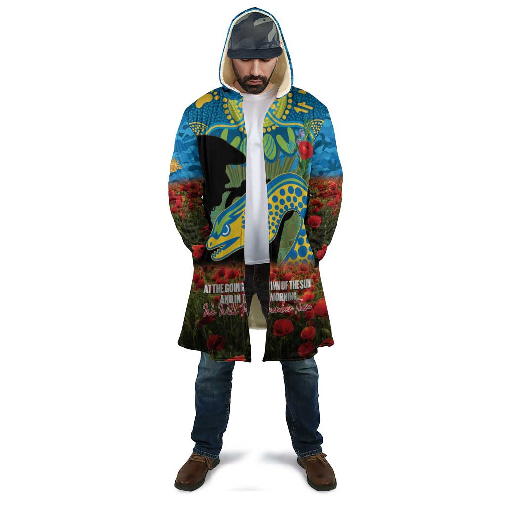 Personalised Parramatta Eels Rugby ANZAC Day Cloak Last Post Poppy We Will Remember Them