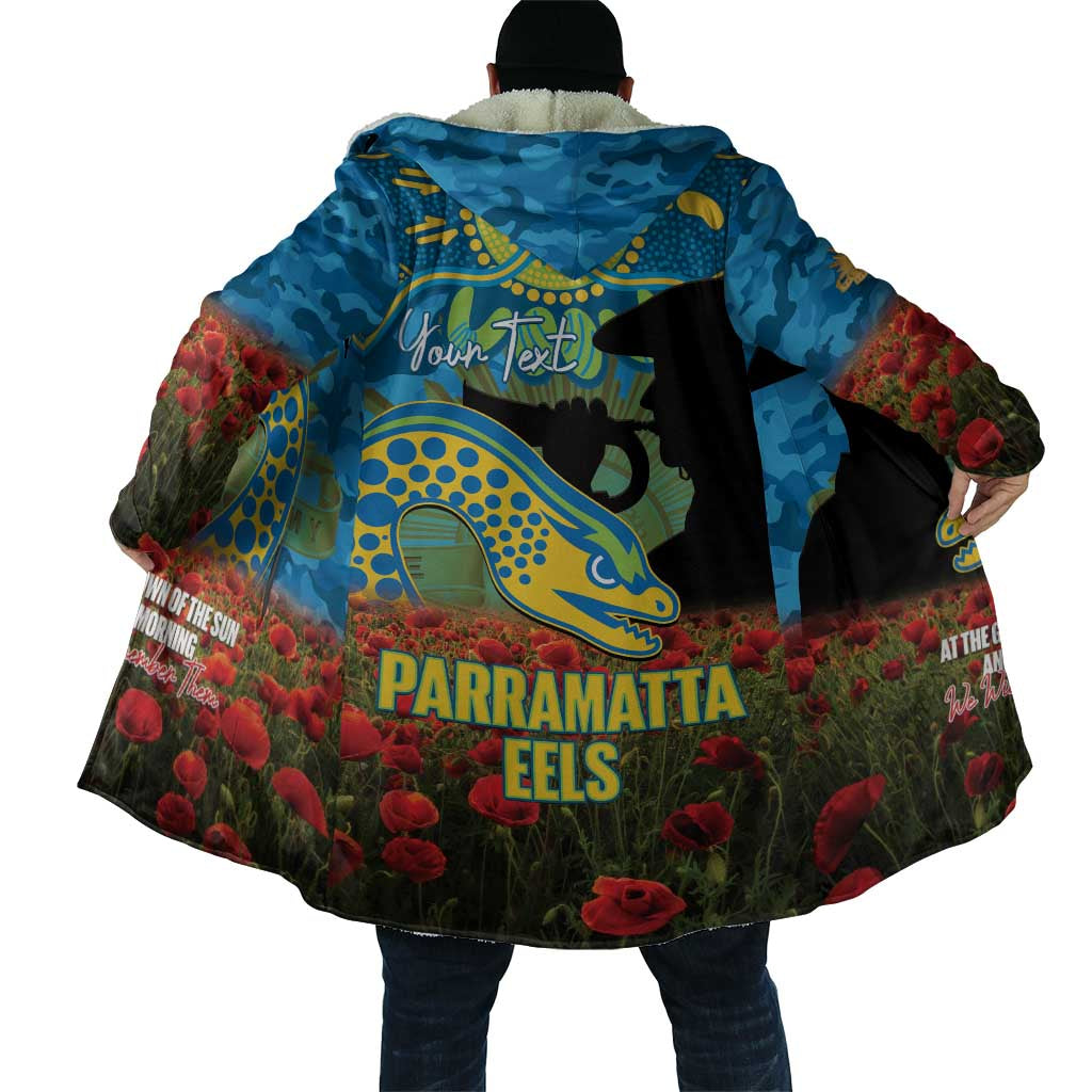 Personalised Parramatta Eels Rugby ANZAC Day Cloak Last Post Poppy We Will Remember Them