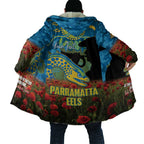 Personalised Parramatta Eels Rugby ANZAC Day Cloak Last Post Poppy We Will Remember Them