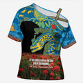 Personalised Parramatta Eels Rugby ANZAC Day Cross Shoulder Shirt Last Post Poppy We Will Remember Them