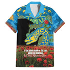 Personalised Parramatta Eels Rugby ANZAC Day Family Matching Mermaid Dress and Hawaiian Shirt Last Post Poppy We Will Remember Them
