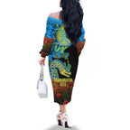 Personalised Parramatta Eels Rugby ANZAC Day Family Matching Off The Shoulder Long Sleeve Dress and Hawaiian Shirt Last Post Poppy We Will Remember Them