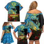 Personalised Parramatta Eels Rugby ANZAC Day Family Matching Off Shoulder Short Dress and Hawaiian Shirt Last Post Poppy We Will Remember Them