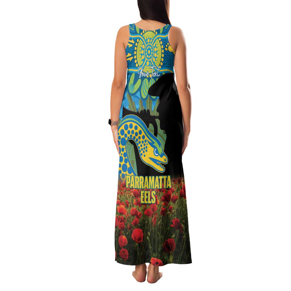 Personalised Parramatta Eels Rugby ANZAC Day Family Matching Tank Maxi Dress and Hawaiian Shirt Last Post Poppy We Will Remember Them