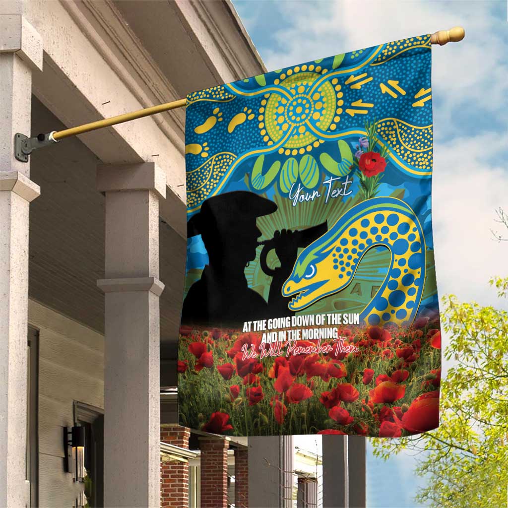 Personalised Parramatta Eels Rugby ANZAC Day Garden Flag Last Post Poppy We Will Remember Them