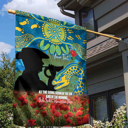 Personalised Parramatta Eels Rugby ANZAC Day Garden Flag Last Post Poppy We Will Remember Them