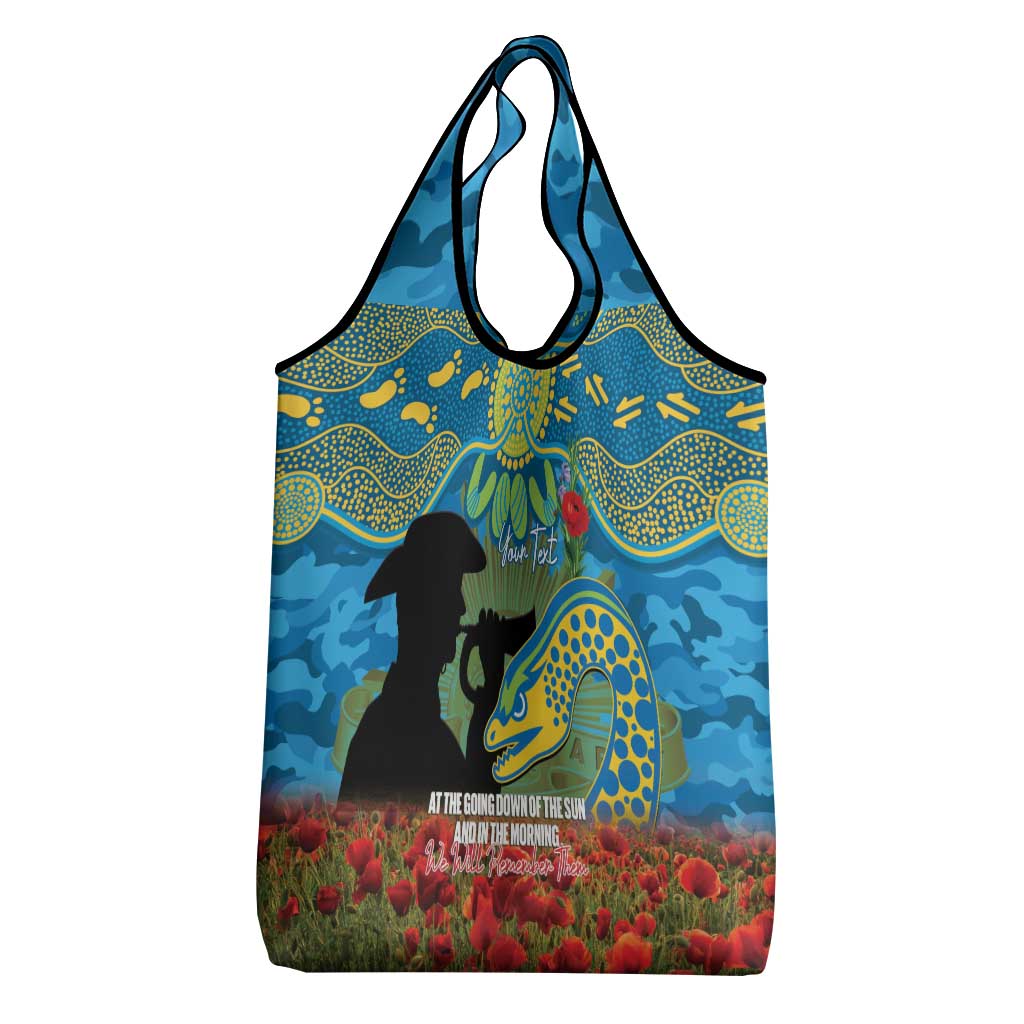 Personalised Parramatta Eels Rugby ANZAC Day Grocery Bag Last Post Poppy We Will Remember Them