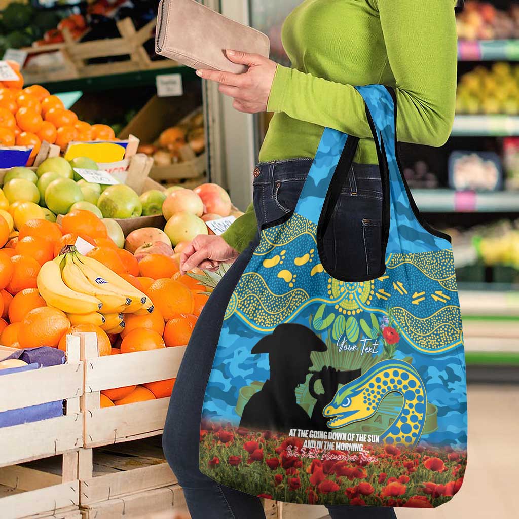 Personalised Parramatta Eels Rugby ANZAC Day Grocery Bag Last Post Poppy We Will Remember Them