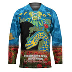 Personalised Parramatta Eels Rugby ANZAC Day Hockey Jersey Last Post Poppy We Will Remember Them