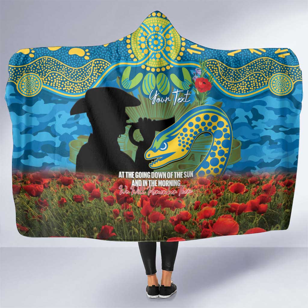 Personalised Parramatta Eels Rugby ANZAC Day Hooded Blanket Last Post Poppy We Will Remember Them