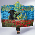 Personalised Parramatta Eels Rugby ANZAC Day Hooded Blanket Last Post Poppy We Will Remember Them