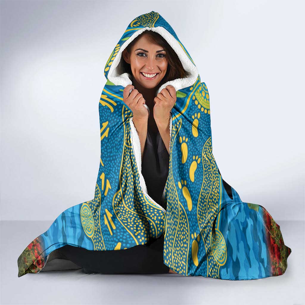 Personalised Parramatta Eels Rugby ANZAC Day Hooded Blanket Last Post Poppy We Will Remember Them
