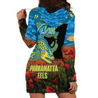 Personalised Parramatta Eels Rugby ANZAC Day Hoodie Dress Last Post Poppy We Will Remember Them