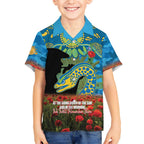 Personalised Parramatta Eels Rugby ANZAC Day Kid Hawaiian Shirt Last Post Poppy We Will Remember Them