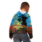 Personalised Parramatta Eels Rugby ANZAC Day Kid Hoodie Last Post Poppy We Will Remember Them