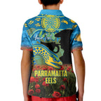 Personalised Parramatta Eels Rugby ANZAC Day Kid Polo Shirt Last Post Poppy We Will Remember Them