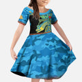 Personalised Parramatta Eels Rugby ANZAC Day Kid Short Sleeve Dress Last Post Poppy We Will Remember Them