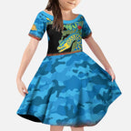 Personalised Parramatta Eels Rugby ANZAC Day Kid Short Sleeve Dress Last Post Poppy We Will Remember Them