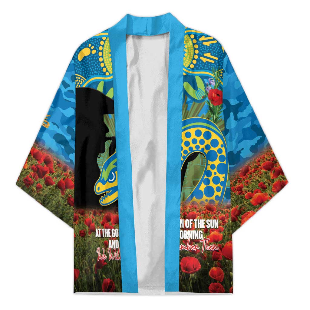 Personalised Parramatta Eels Rugby ANZAC Day Kimono Last Post Poppy We Will Remember Them