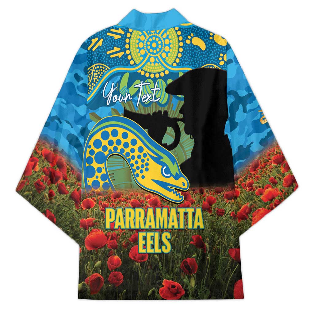 Personalised Parramatta Eels Rugby ANZAC Day Kimono Last Post Poppy We Will Remember Them