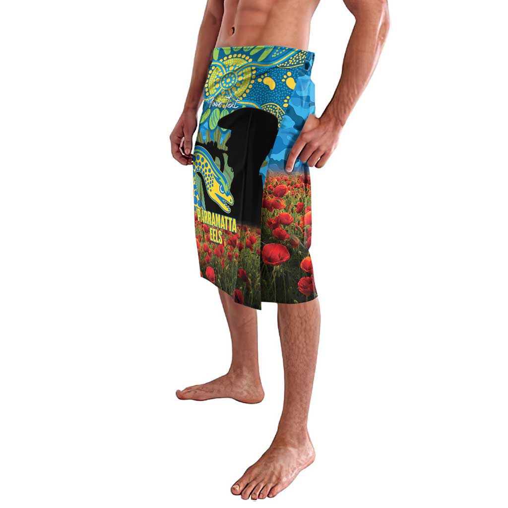 Personalised Parramatta Eels Rugby ANZAC Day Lavalava Last Post Poppy We Will Remember Them