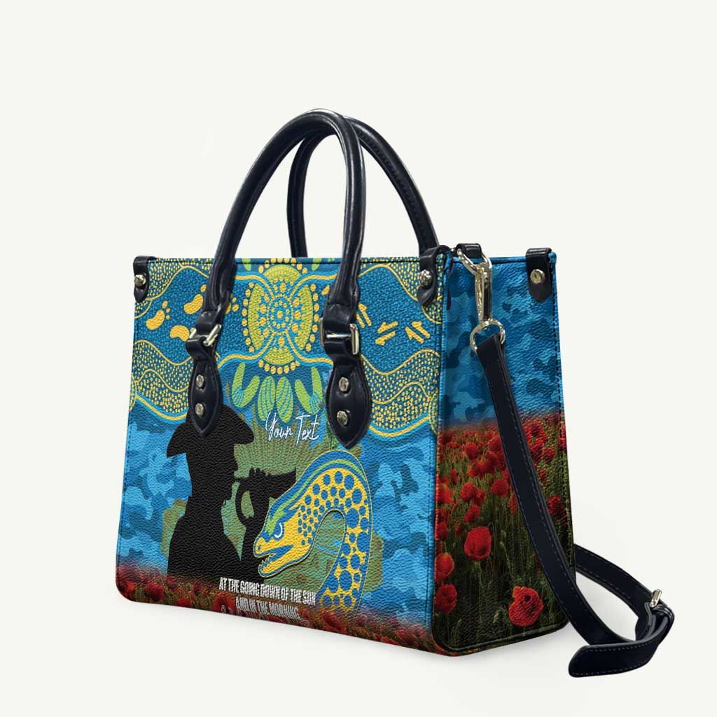 Personalised Parramatta Eels Rugby ANZAC Day Leather Bag Last Post Poppy We Will Remember Them