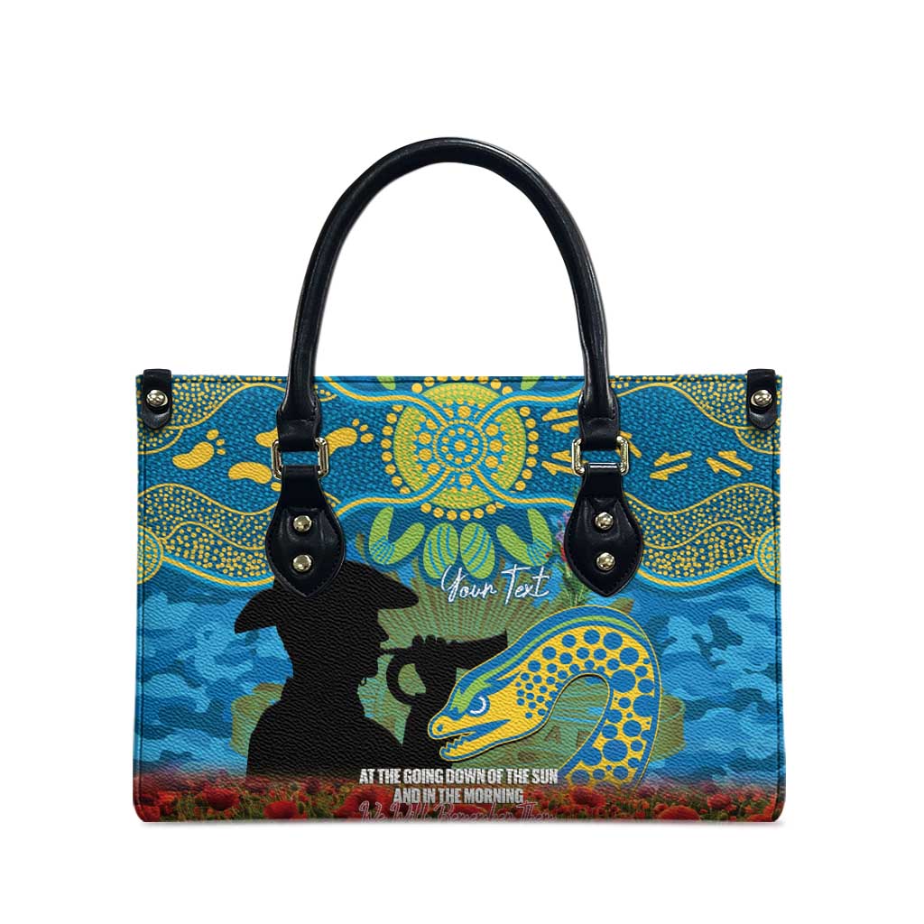 Personalised Parramatta Eels Rugby ANZAC Day Leather Bag Last Post Poppy We Will Remember Them