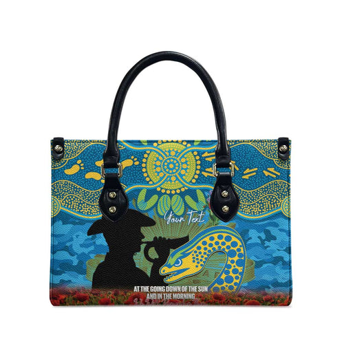 Personalised Parramatta Eels Rugby ANZAC Day Leather Bag Last Post Poppy We Will Remember Them