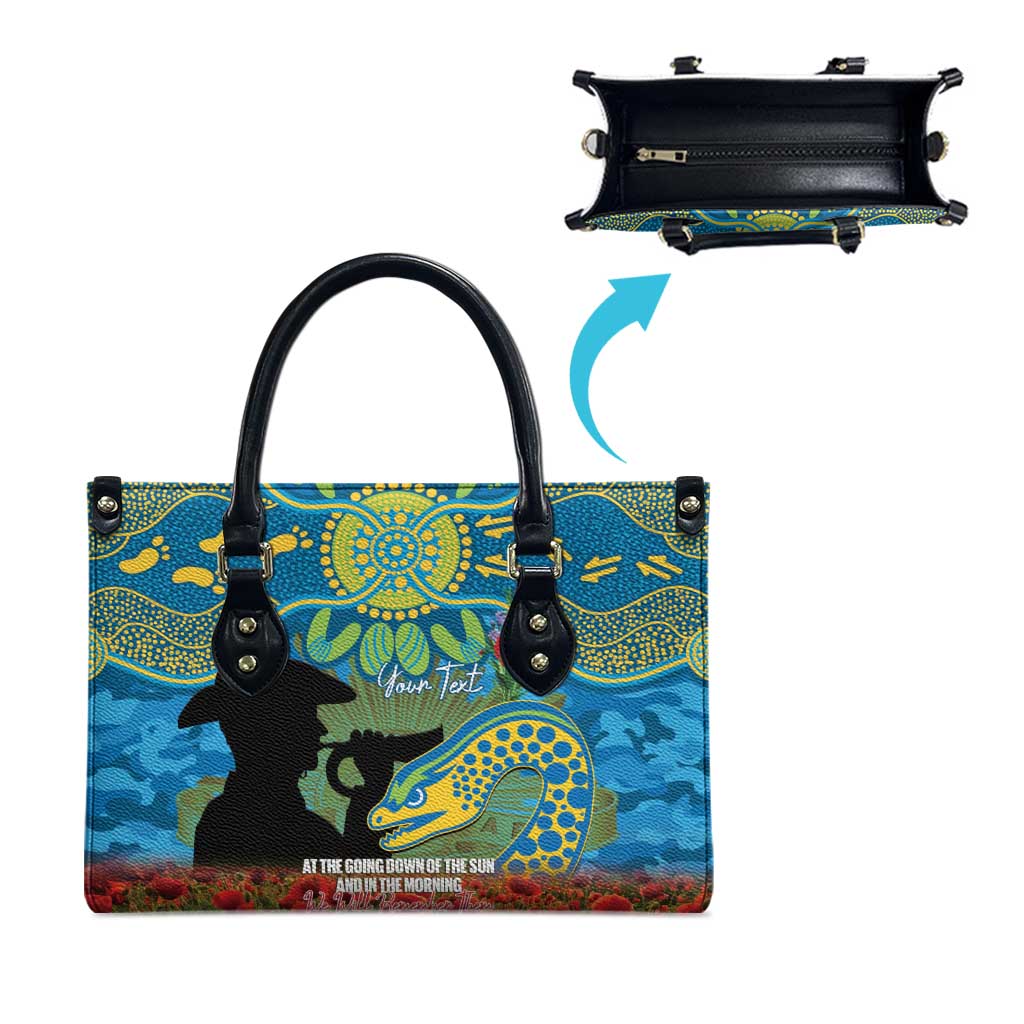 Personalised Parramatta Eels Rugby ANZAC Day Leather Bag Last Post Poppy We Will Remember Them