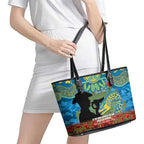 Personalised Parramatta Eels Rugby ANZAC Day Leather Tote Bag Last Post Poppy We Will Remember Them