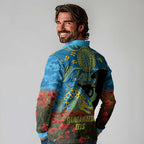 Personalised Parramatta Eels Rugby ANZAC Day Long Sleeve Polo Shirt Last Post Poppy We Will Remember Them