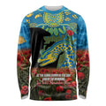 Personalised Parramatta Eels Rugby ANZAC Day Long Sleeve Shirt Last Post Poppy We Will Remember Them