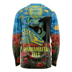 Personalised Parramatta Eels Rugby ANZAC Day Long Sleeve Shirt Last Post Poppy We Will Remember Them