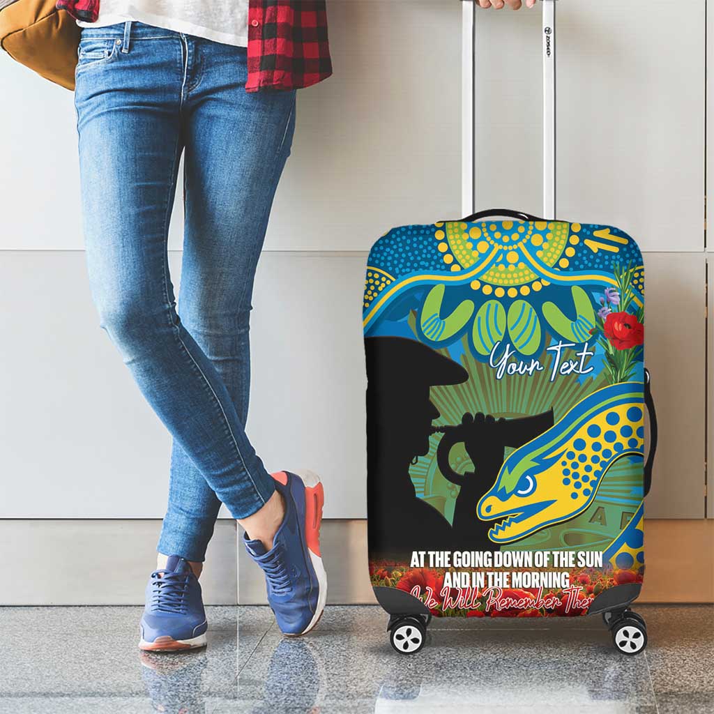 Personalised Parramatta Eels Rugby ANZAC Day Luggage Cover Last Post Poppy We Will Remember Them