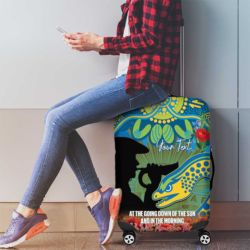 Personalised Parramatta Eels Rugby ANZAC Day Luggage Cover Last Post Poppy We Will Remember Them