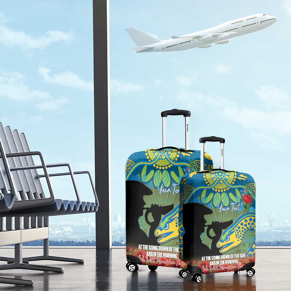 Personalised Parramatta Eels Rugby ANZAC Day Luggage Cover Last Post Poppy We Will Remember Them