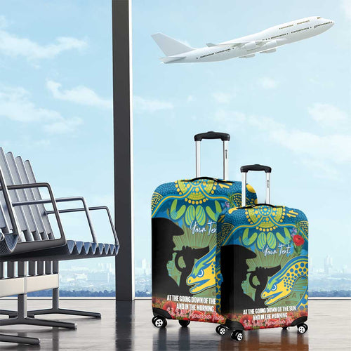 Personalised Parramatta Eels Rugby ANZAC Day Luggage Cover Last Post Poppy We Will Remember Them